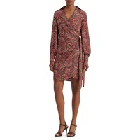 Fiondra Paisley-Print Side-Tie Dress