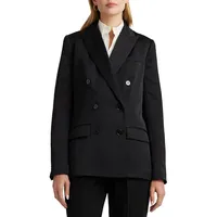 Double-Breasted Satin Crepe Blazer