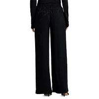 Pantalon à jambe large en jacquard motif ceinture