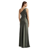 One-Shoulder Charmeuse Gown