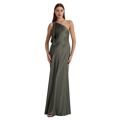 One-Shoulder Charmeuse Gown