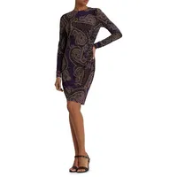 Paisley-Print Jersey Sheath Dress