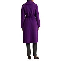 Wool-Blend Belted Wrap Coat