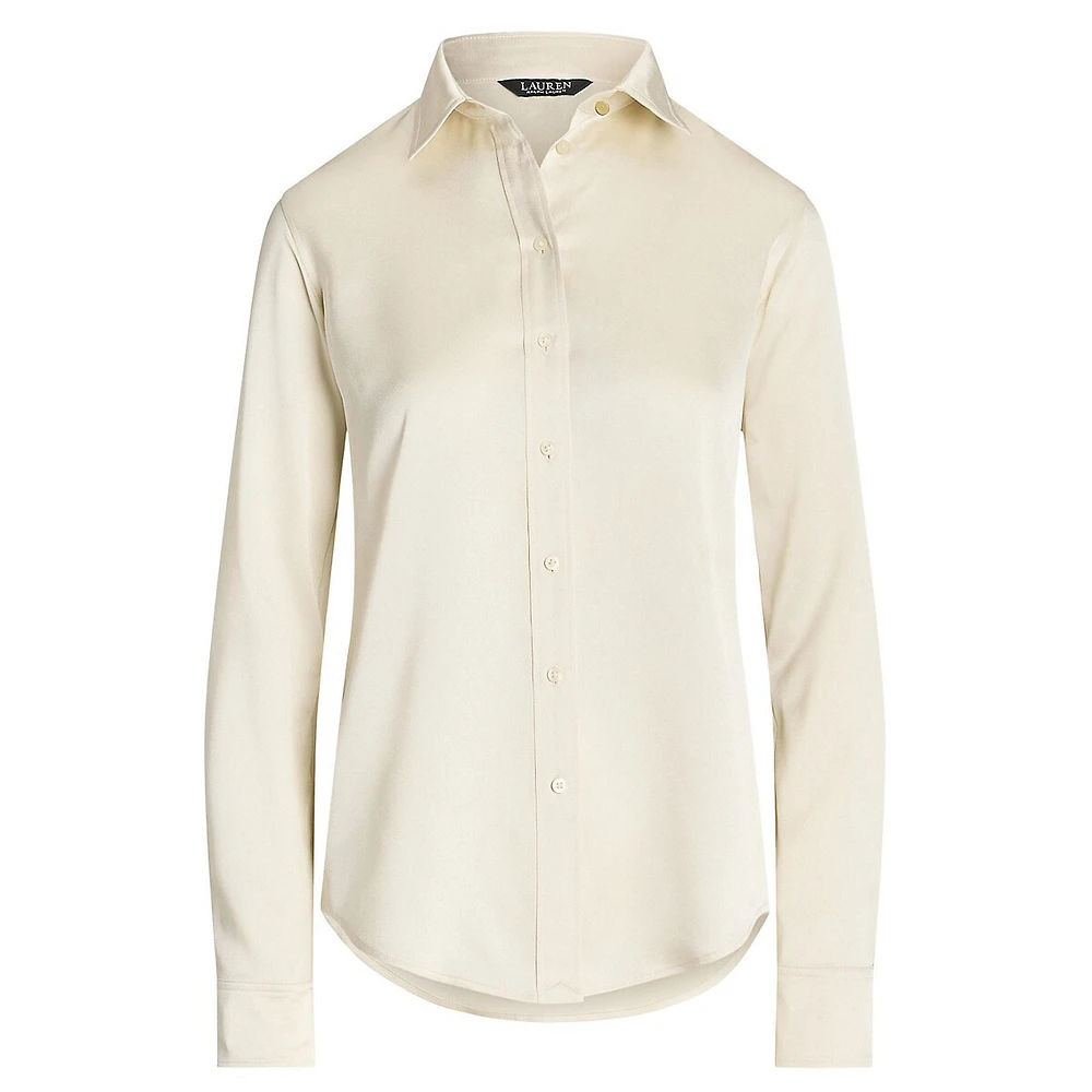Classic-Fit Satin Charmeuse Shirt