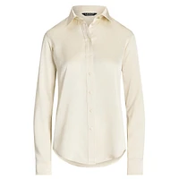 Classic-Fit Satin Charmeuse Shirt
