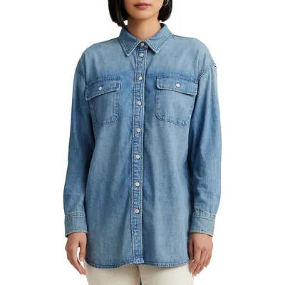 Relaxed-Fit Denim Utility Shirt