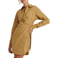 Belted Wrap Shirt Dress