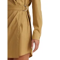 Belted Wrap Shirt Dress
