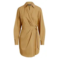 Belted Wrap Shirt Dress