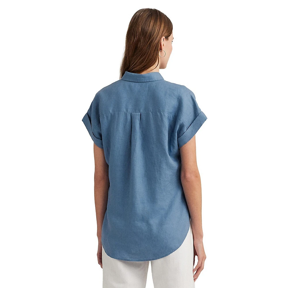 Linen Dolman-Sleeve Shirt