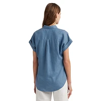 Linen Dolman-Sleeve Shirt