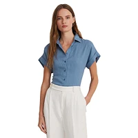 Linen Dolman-Sleeve Shirt