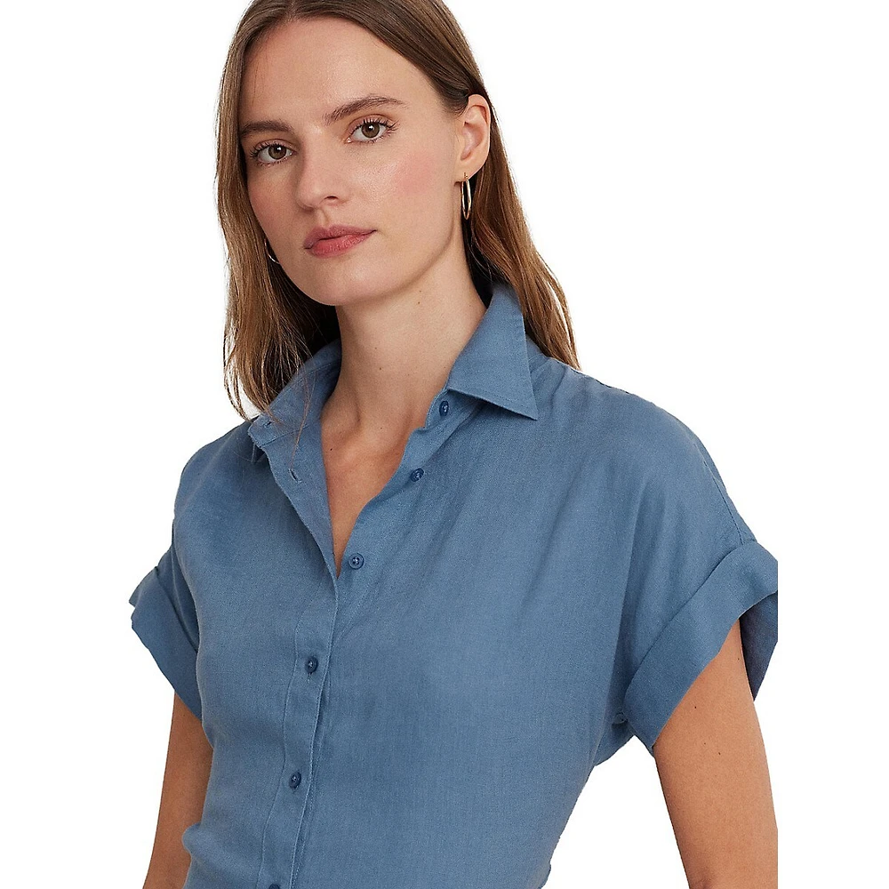 Linen Dolman-Sleeve Shirt