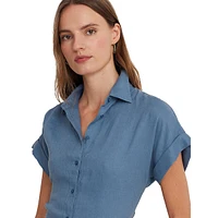 Linen Dolman-Sleeve Shirt