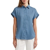 Linen Dolman-Sleeve Shirt