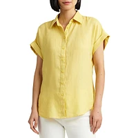 Linen Dolman-Sleeve Shirt