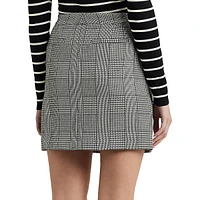 Glen Plaid Tweed Mini Skirt