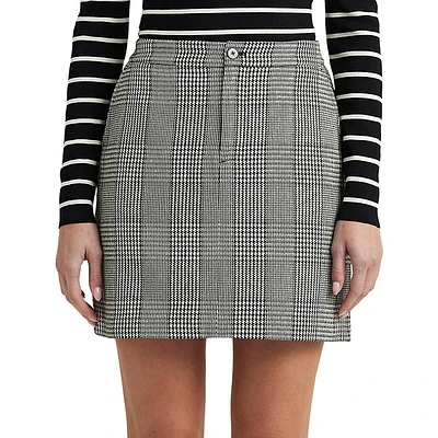 Glen Plaid Tweed Mini Skirt