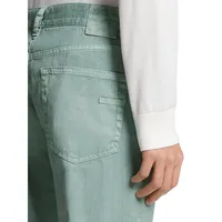 Slim-Fit Stretch Linen-Cotton Pants