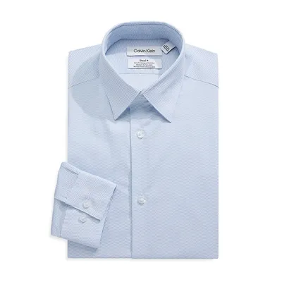 Chemise habillée de coupe ajustée dans un tissu extensible et infroissable à motifs chevrons