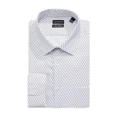 Chemise habillée de coupe étroite à minimotif en tricot Performance séchant rapidement et évacuant l'humidité