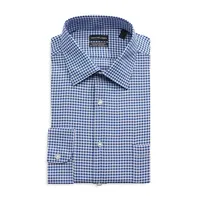 Performance Knit Moisture-Wicking Quick-Dry Slim-Fit Check Dress Shirt