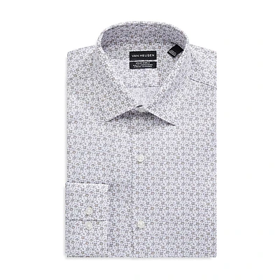 Stain Shield Stretch Slim-Fit Floral Dress Shirt