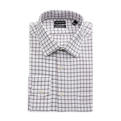 Wicking & Quick Dry Slim-Fit Plaid Dress Shirt