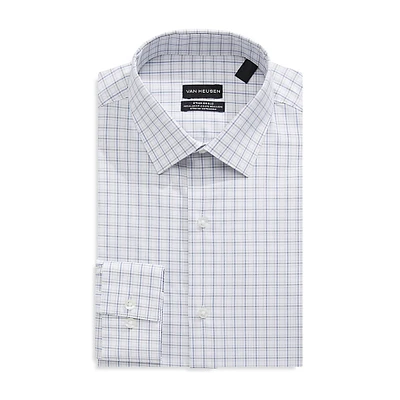 Stain Shield Stretch Regular-Fit Windowpane Check Dress Shirt