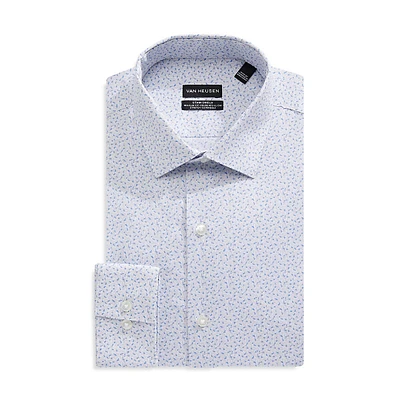 Stain Shield Regular-Fit Abstract-Print Stretch Dress Shirt