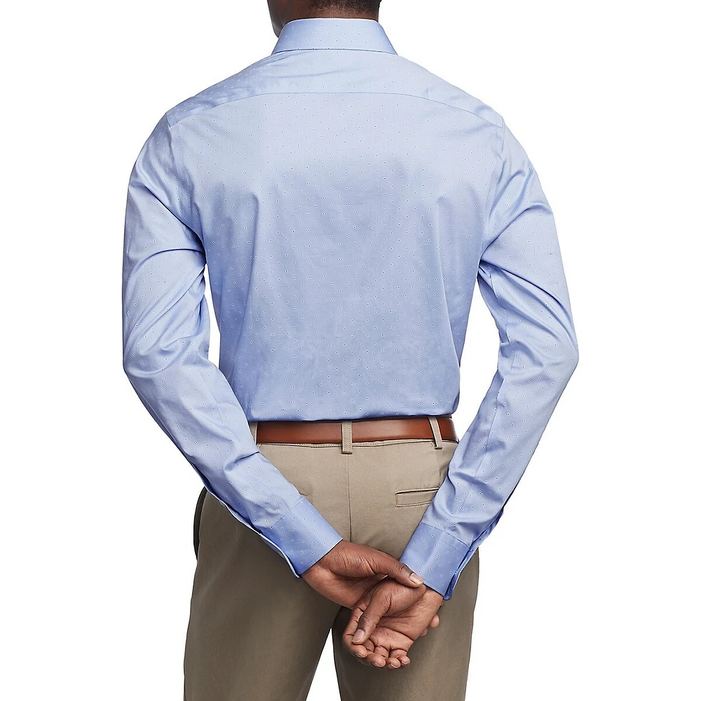 Slim-Fit Wrinkle-Free Stretch-Cotton Micro-Floral Dress Shirt