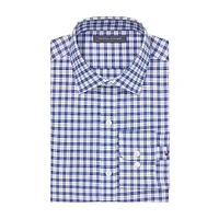 Slim-Fit Wrinkle-Free Stretch-Cotton Check Dress Shirt