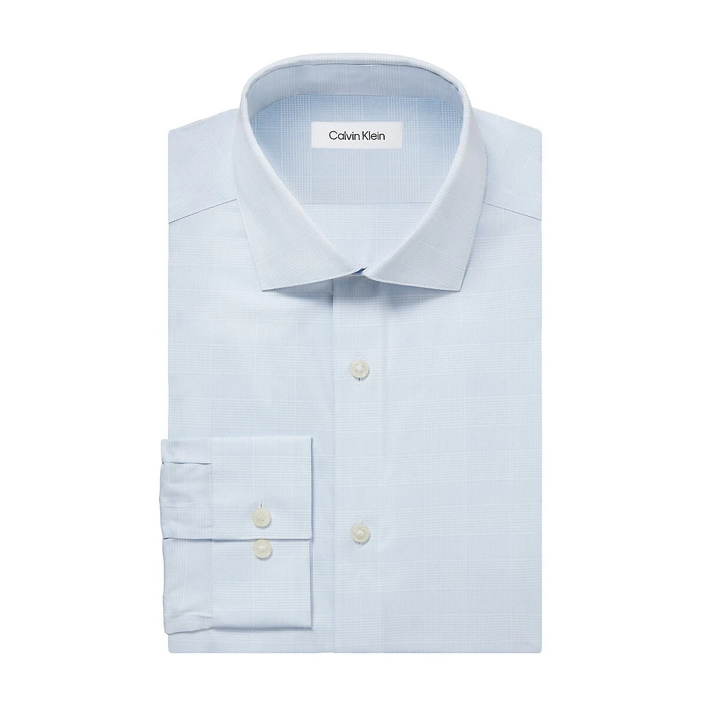 Slim-Fit Steel+ Stretch Non-Iron Printed Dress Shirt