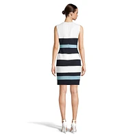 Colorblock Scuba Crepe Sheath Dress