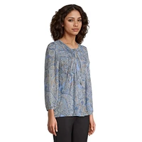 Dancing Paisley Pintuck Blouse