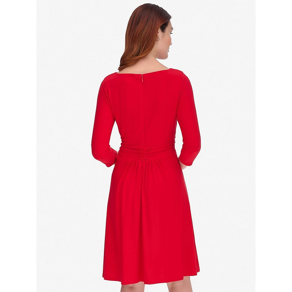 Gathered-Waist Stretch-Jersey Dress