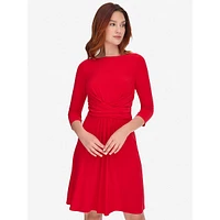 Gathered-Waist Stretch-Jersey Dress