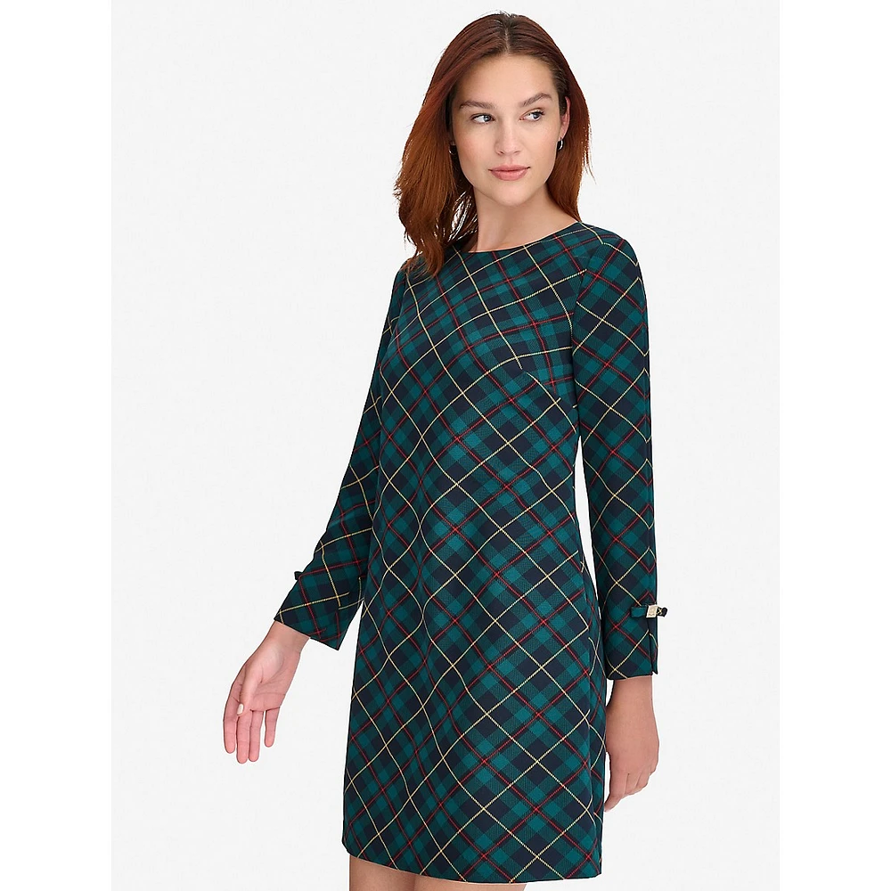 Watch Plaid Salon Stretch Shift Dress