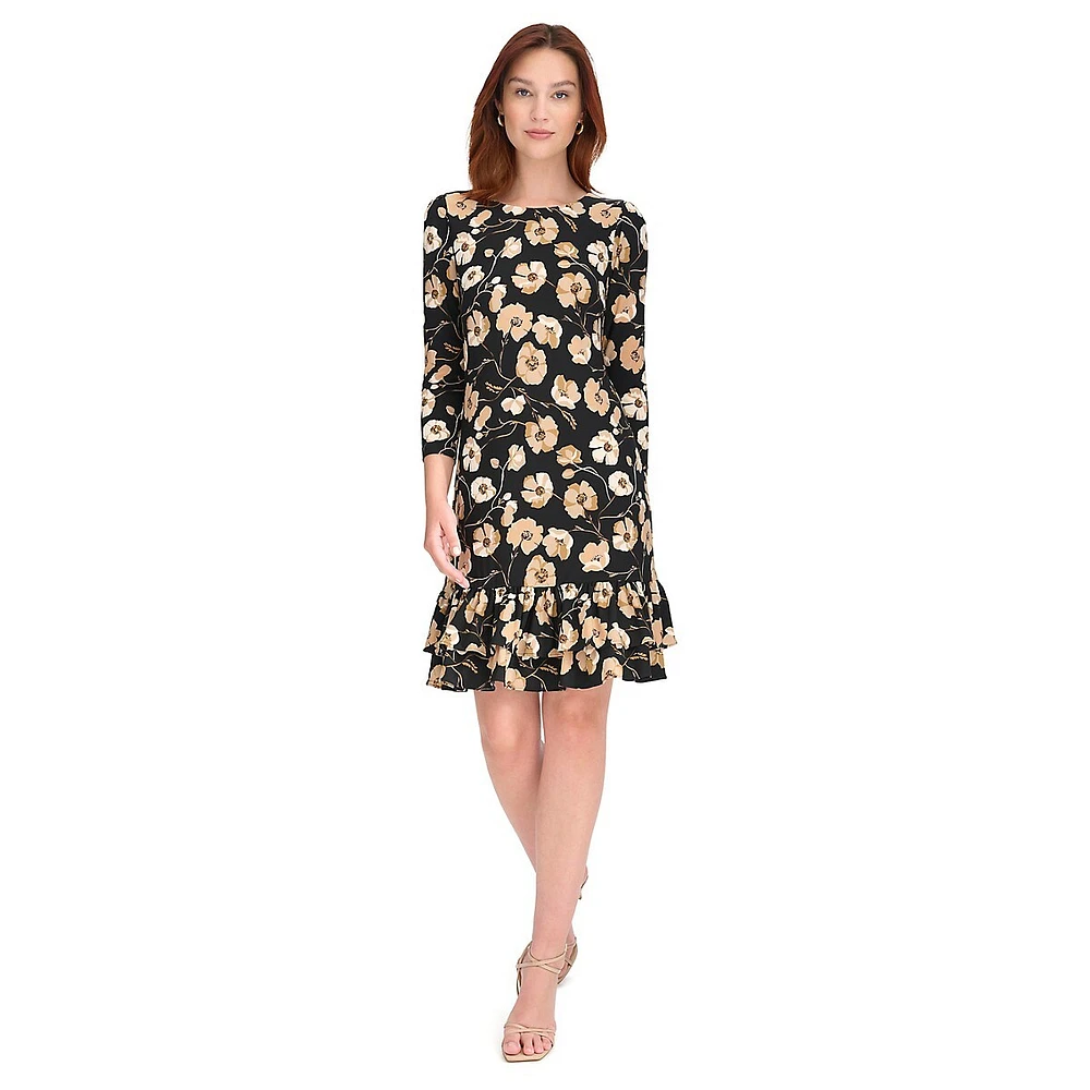 Poppy Floral Jersey Shift Dress