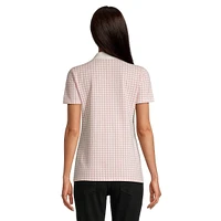 Houndstooth-Print Polo Shirt