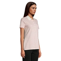 Houndstooth-Print Polo Shirt