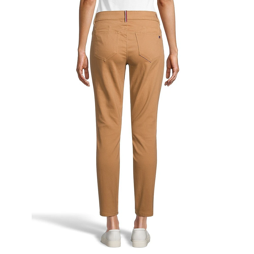 Waverly Cropped Skinny-Leg Sateen Pants