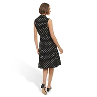 Classic Dot-Print Sleeveless Dress