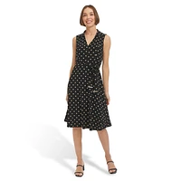 Classic Dot-Print Sleeveless Dress