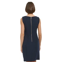 Sleeveless Side-Drape Sheath Dress