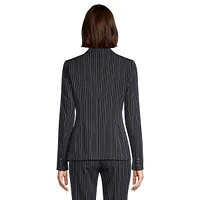 Slim-Fit Pinstripe One-Button Blazer