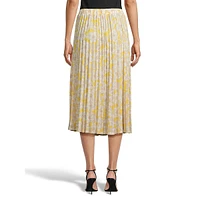 Floral-Print Pleated Midi Skirt