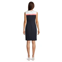 Sleeveless Scuba Crepe Colourblock Sheath Dress