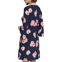 Lily Cluster Bell-Sleeve Jersey Shift Dress