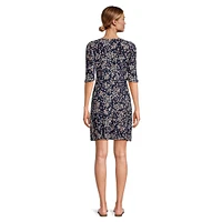 Eloise Ditsy Floral Ruched-Sleeve Mini Dress